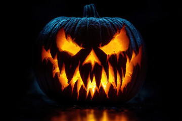 Real Jack O Lantern for halloween isolated on black background