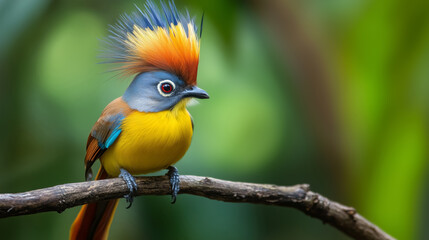 A close-up image of a colorful exotic bird