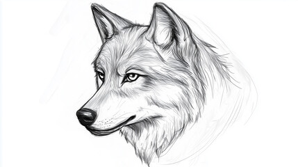  Simple drawing of a wolf face. Ai generated