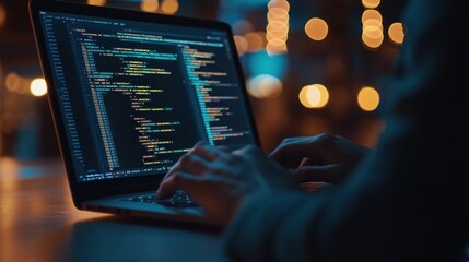 Programmer Working Late At Night