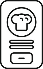 Poster - This minimalist vector illustration depicts the concept of online food ordering using a mobile application