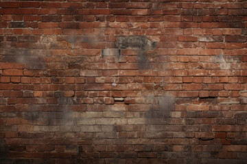 Wall Mural - Processed collage of obsolete red brock masonry wall texture. Background for banner, backdrop