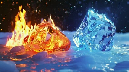 Wall Mural - Fire and Ice Animation