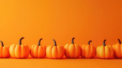 Wall Mural - Halloween orange pumpkins on an orange background