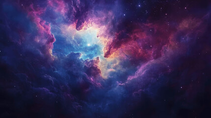 Wall Mural - nebula forming in deep space with vibrant colors and stars
