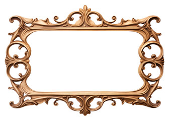 Sticker - PNG Vintage wooden frame on the white background