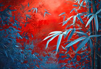 Wall Mural - background image with dark red, dark blue tree leaves, plant background,