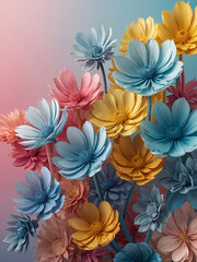 Wall Mural - an intricate background of abstract flowers rendered with gradient mesh