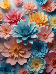 Wall Mural - an intricate background of abstract flowers rendered with gradient mesh