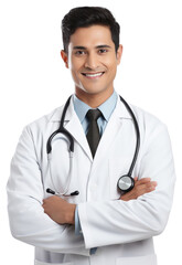 Canvas Print - PNG A Mexican male doctor portrait on the white background