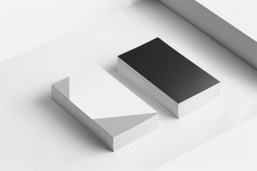 Sticker - A simple black and white business card placed on a flat surface