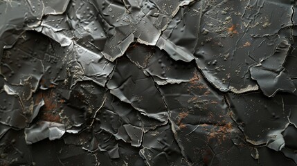 Wall Mural - A detailed view of a small piece of black paint