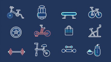 Poster - A collection of colorful icons set against a dark blue background, perfect for use in presentations, reports, and marketing materials