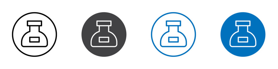 Ink bottle icon flat editable icon mark set.