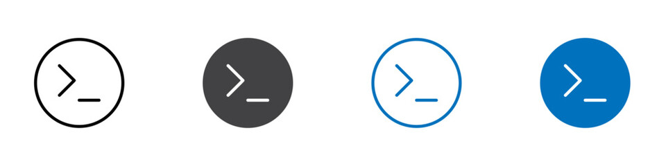 Terminal icon flat editable icon mark set.