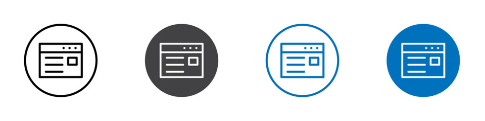 web page icon flat editable icon mark set.