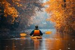 © vasyan_23 - Autumn serenity: kayaking through a peaceful river surrounded by vibrant fall foliage