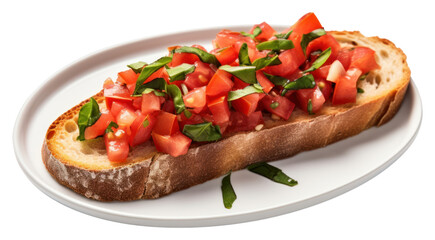 Sticker - PNG  Bruschetta bread plate food.