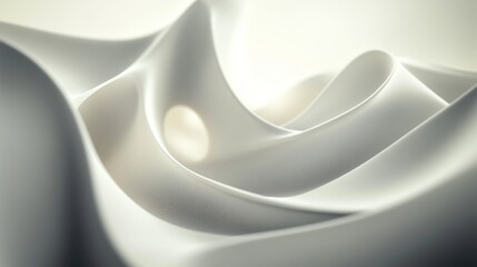 Wall Mural - soft curves and gentle ripples create an abstract composition featuring a small sphere on smooth whi