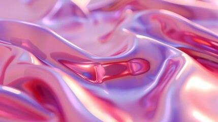 Wall Mural - wavy pink and purple abstract texture with smooth contours reflecting light in a soft, flowing desig