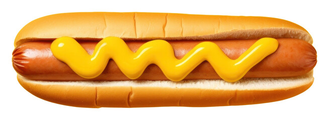 Canvas Print - PNG Hot dog yellow food yellow background.