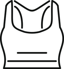 Canvas Print - Simple line icon depicting a sports bra, suitable for designs related to fitness, sportswear, and active living