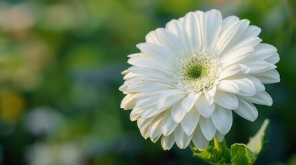 Canvas Print - White flower in flowerbed displayed in close-up.