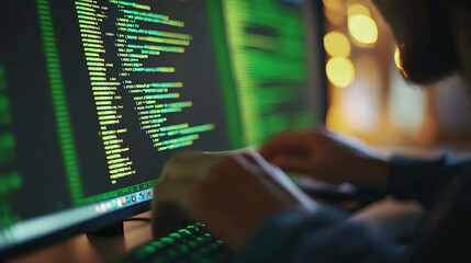 Programmer working late at night.