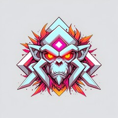 Sticker - Cyberpunk Monkey Logo Design