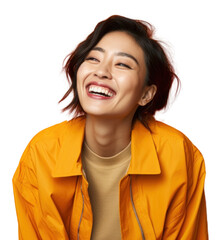 Canvas Print - PNG Asian woman cheerful laughing smiling.