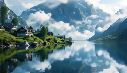 Wall Mural - alpine lake