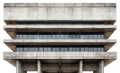 Canvas Print - PNG  Brutalist office skyscraper building top architecture outdoors city.