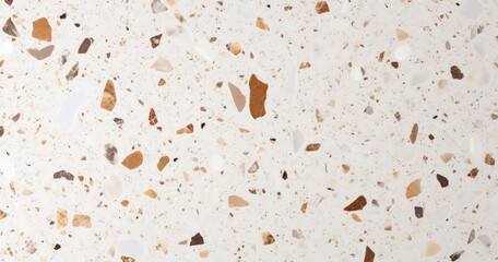 Wall Mural - A close-up view of a terrazzo surface featuring a mix of light and dark stones, creating a textured and decorative pattern.