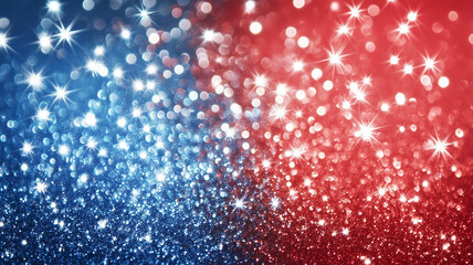 Bright red, white and blue background with stars, ideal for patriotic, election or celebration designs with a US context.