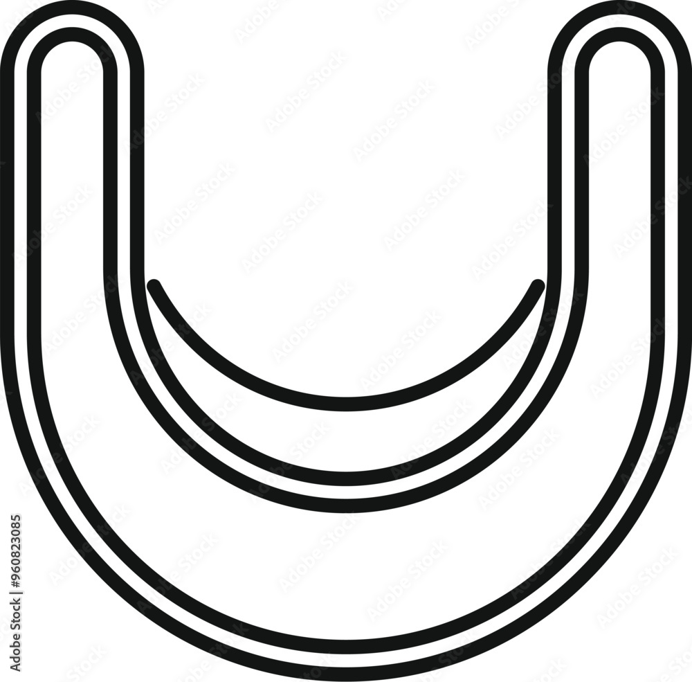 U shape double line icon vector outline illustration Stock Vector ...