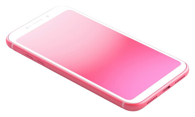 Wall Mural - PNG Pink smartphone white background portability electronics.