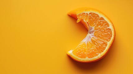 Wall Mural - Sliced orange resembling shape on background