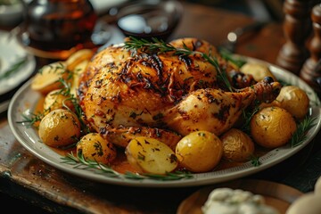 Wall Mural - Roasted Chicken Dinner