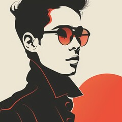 minimalist avatar of a young cool designer, sleek, simple lines, a sense of creativity and modernity