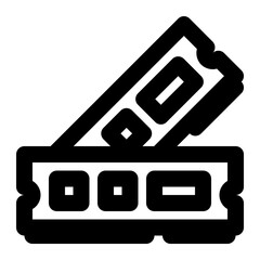 ram, random access memory, memory, computer component, information technology outline icon