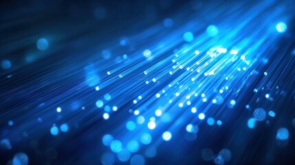 Wall Mural - blue light streak, fiber optic, speed line, futuristic background for 5g or 6g technology wireless d