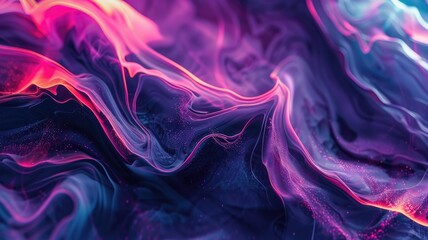 Vivid abstract liquid art with swirling pink and blue colors