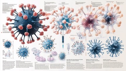 Wall Mural - Infographic explaining the mechanism of vaccines including how they stimulate the immune system to build immunity against specific pathogens