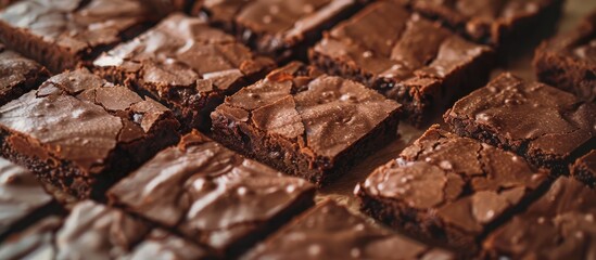 Wall Mural - Close Up Shots Of Chocolate Brownies