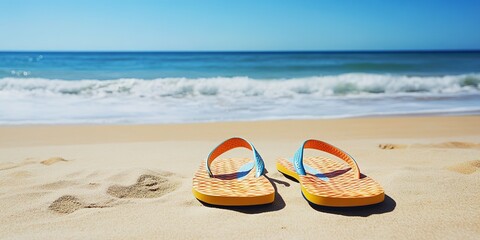 A pair of flip flops, often used for casual wear or beach trips 