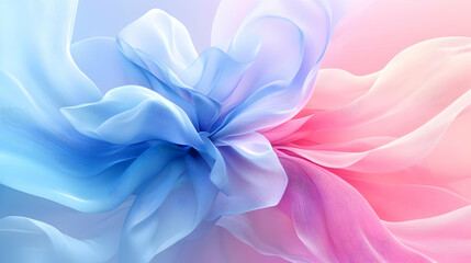 Wall Mural - Abstract Blue and Pink Fabric Swirling Design