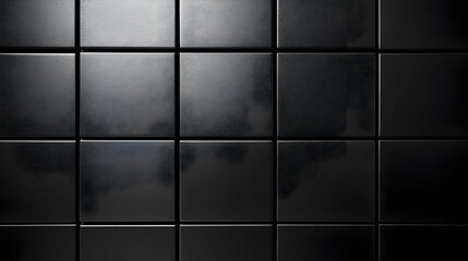 Wall Mural - Black Tiles Wall Texture Background