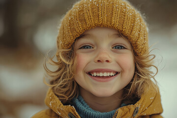 Canvas Print - A child with a mischievous grin, preparing to play a harmless prank. Concept of playfulness and creativity.