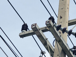 Poster - electric power lines and electricity poles