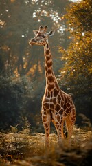 giraffe in the forest: a majestic animal in its natural habitat